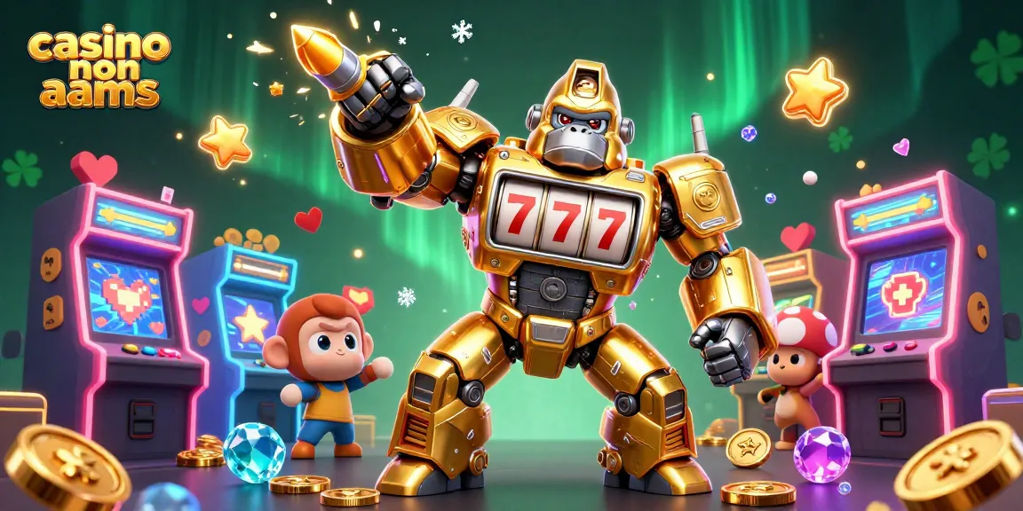 Vincere nei casinò non AAMS con un robot gorilla d'oro e simboli di fortuna