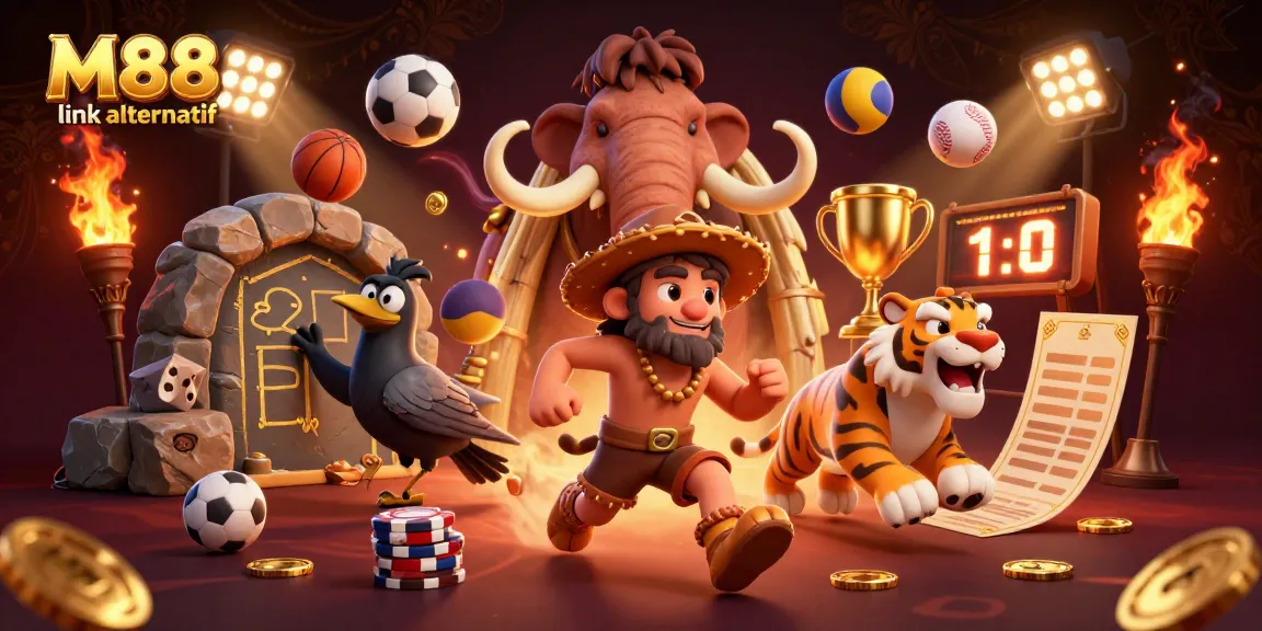 M88 link alternatif offers exciting casino experiences with unique prehistoric themes and dynamic sports elements.